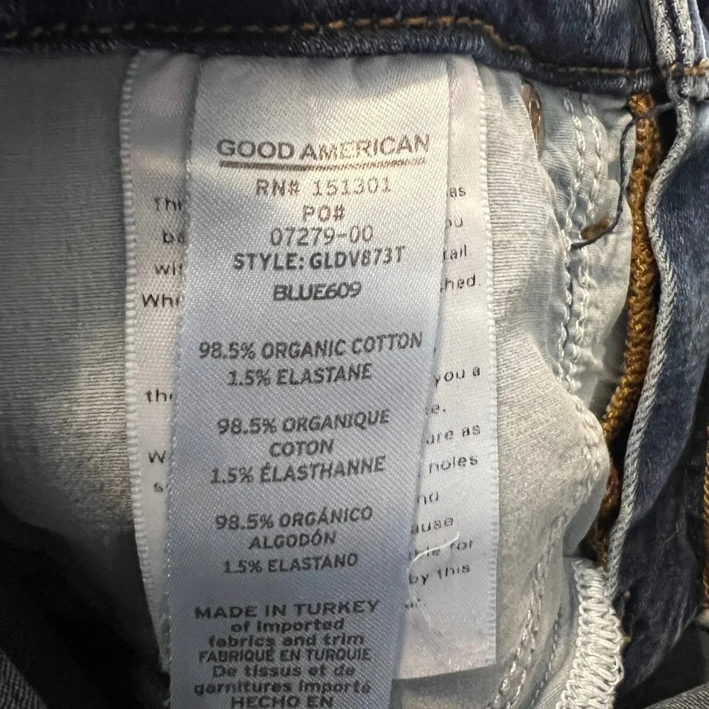 Good American Good Waist Skinny Jeans Blue Dark Wash High Rise‎ Size 0/25